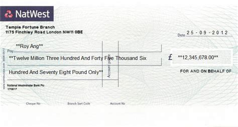 Cheque Writing/ Printing Software for United Kingdom Banks