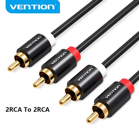 Vention สายสัญญาณเสียง 2rca เป็น 2rca ตัวผู้ สายสเตอริโอ ชุบทอง สําหรับโฮมเธียเตอร์ Shopee