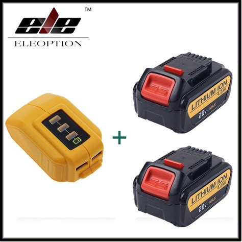 Eleoption 2x 20V 4000mAh Li Ion Replacement Battery For DCB181 DCB18