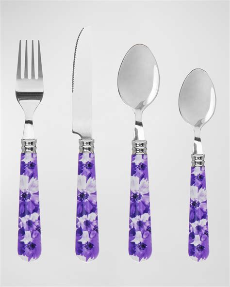 Godinger Claro Purple Floral Piece Flatware Set Horchow