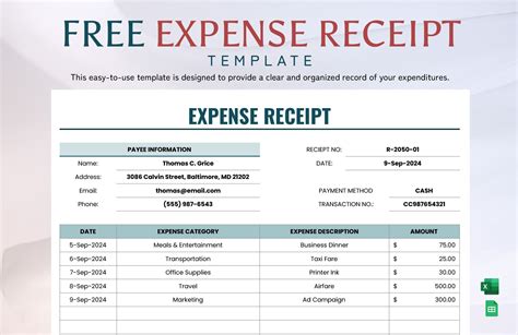 Freelancer Receipt Template in Google Sheets - FREE Download | Template.net