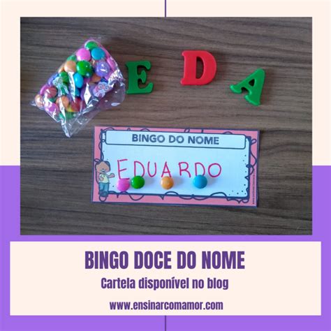 FICHAS PARA BINGO DO NOME Ensinar Amor