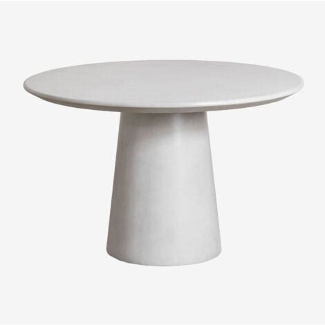 Table De Jardin Ronde En Ciment Cm Noemi Sklum Gris Sable