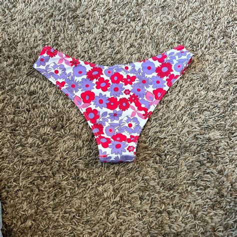 Pink And Purple Flower Bikini Bottoms Feel Free To Depop