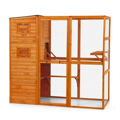 76l 4 Tier Extra Large Outdoor Cat Enclosure Wood Cat Catio With