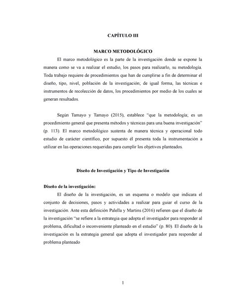 Metodologia De La Investigacion Cap Tulo Iii Marco Metodol Gico El