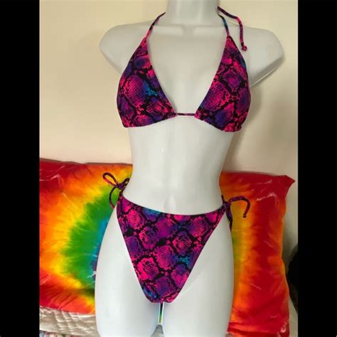 Op Swim Vintage 9s Op Leopard Vibrant Two Piece String Bikini 113 L