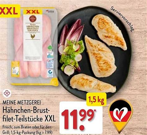 Meine Metzgerei Hähnchen brustfilet teilstücke XXL Angebot bei ALDI Nord