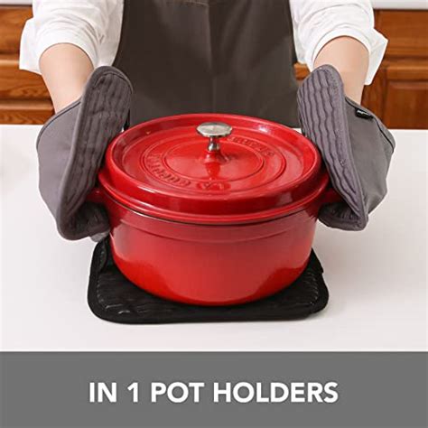 Joyhalo Pot Holders For Kitchen Heat Resistance Hot Pads With Pocket Cotton Lining And Non Slip