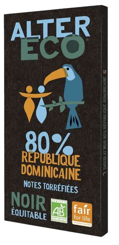 Chocolat noir République Dominicaine 80 BIO Alter Eco 100 g La