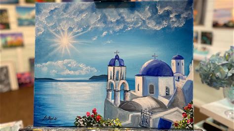 How To Paint Santorini GREECE | step by step painting tutorial ...