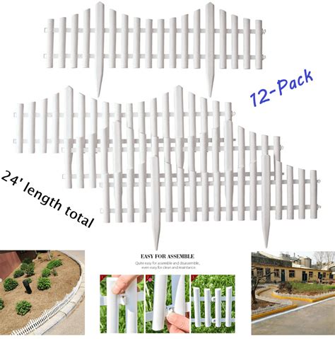 KWANSHOPVictorian Garden Border Fencing Set, 12-Pack 24ft Garden Border Fencing Fence Panels ...