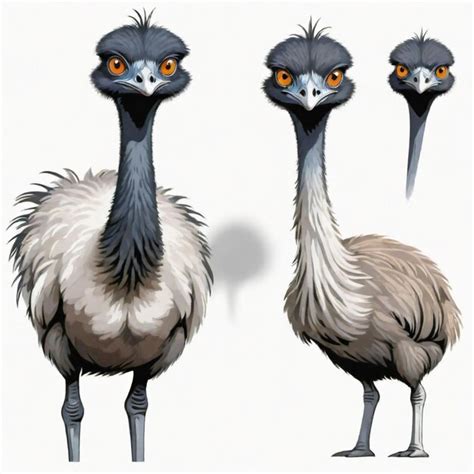 Three Ostriches Are Shown In A Drawing Premium Ai Generated Vector