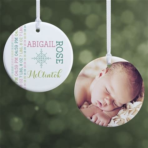 Personalized New Baby Photo Christmas Ornament Darling Baby