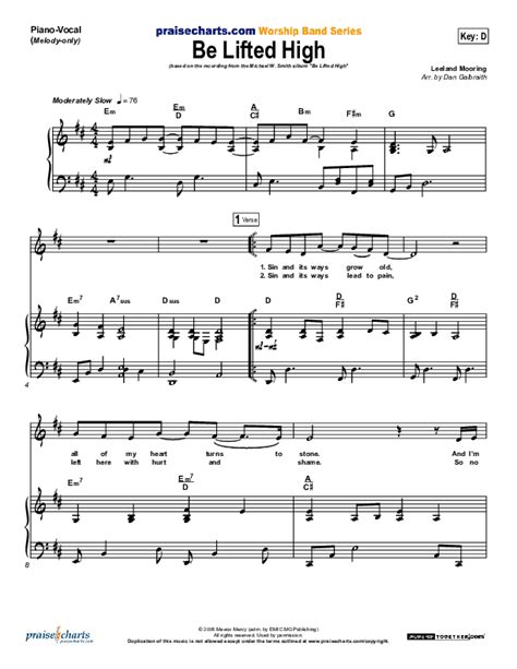 Be Lifted High Sheet Music Pdf Michael W Smith Praisecharts