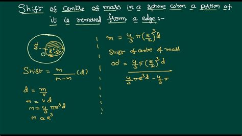 Shift In The Centre Of Mass Of A Sphere When A Portion Of It Is Removed For Jee And Neet Youtube