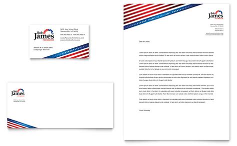 Political Campaign Business Card And Letterhead Template Design