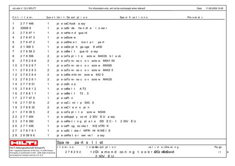 Spare Parts List Hilti | Reviewmotors.co