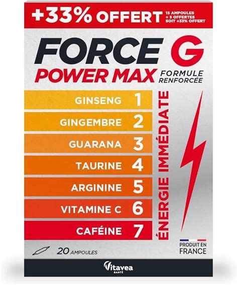 Vitavea Force G Power Max Formule Renforc E Booster Energie