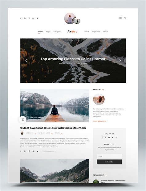 Minimal Blog HTML Website Template | Template site, Html website ...