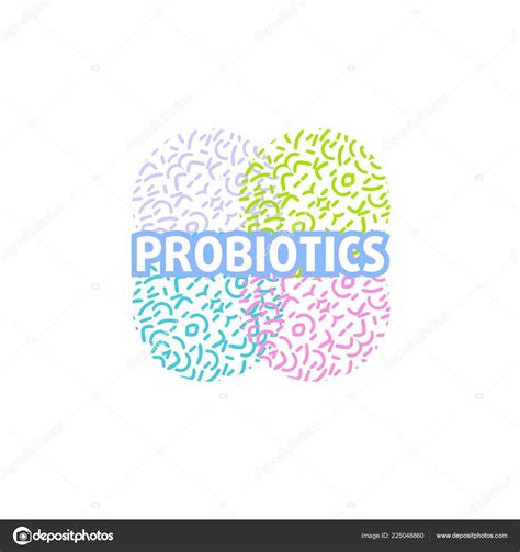 Probiotics Logo Bacteria Logo Concept Healthy Nutrition Ingredient