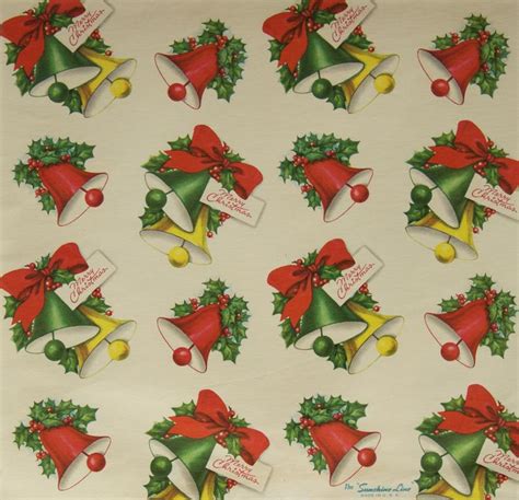 Retro Vintage Christmas Wrapping Paper Remnants Vintage Christmas