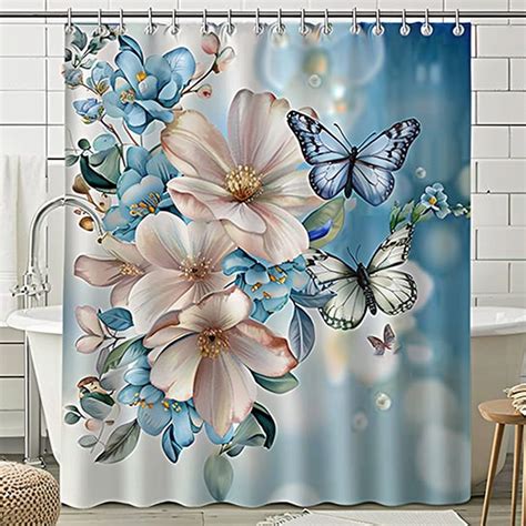 Transform Your Bathroom With Butterfly And Flowers Shower Curtain Add A