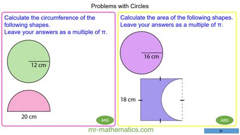 Problems with Circles - Mr-Mathematics.com