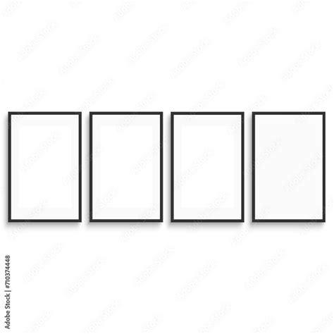 Four Frames On Wall 4 Vertical Frames Gallery Wall Mock Up Isolated On