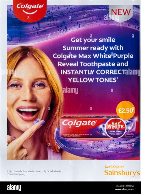 Magazine advertisement for Colgate Max White Purple Reveal Toothpaste ...