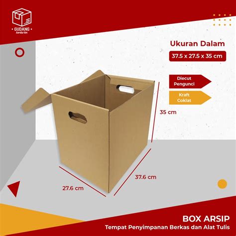 Jual Box File 38 X 28 X 35 Cm BPJS Karton Polos Kardus Arsip File