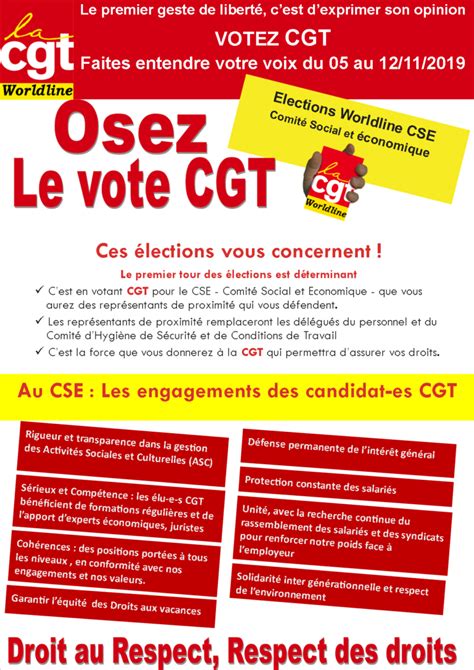 Election CSE Votez CGT CGT WorldLine