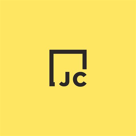 Jc Initial Monogram Logo With Square Style Design Vector Art