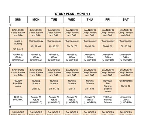 Nclex Study Plan Nclex Study Schedule Nclex Study Calender Nclex