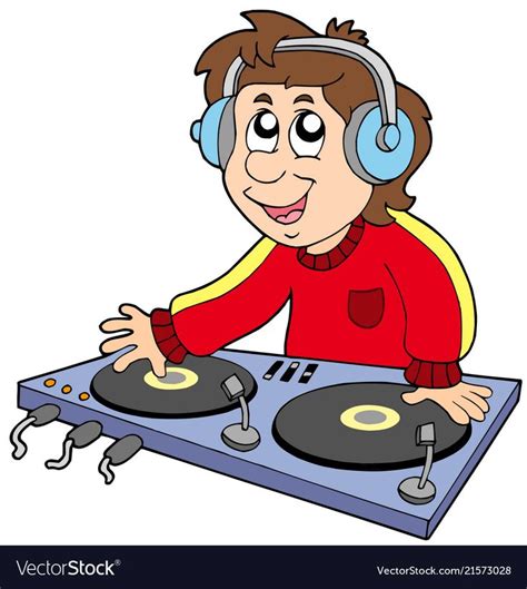 Cartoon Dj Boy Royalty Free Vector Image Vectorstock Cartoon