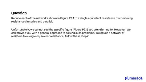 Solved Reduce Each Of The Networks Shown In Figure P To A Single