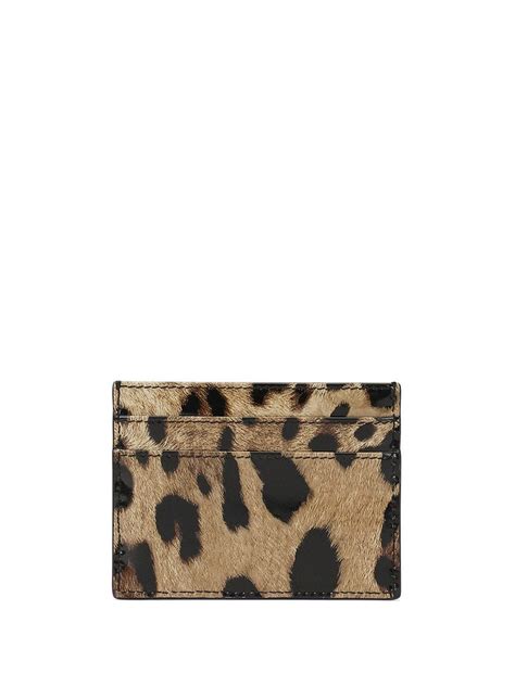 Dolce Gabbana Leopard Print Leather Card Holder Brown FARFETCH