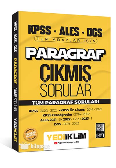 Kpss Ales Dgs Paragraf Konular Na G Re Km Sorular Yediiklim