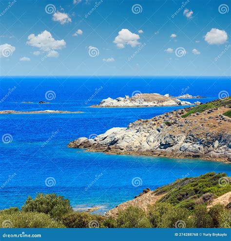 Summer Sea Coast Sithonia Greece Stock Photo Image Of Landscape