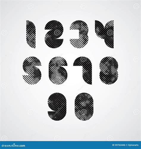 Black and White Graphic Decorative Numbers. Stock Vector - Illustration ...