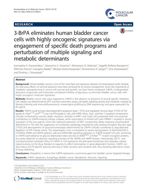 Pdf Brpa Eliminates Human Bladder Cancer Cells With Highly