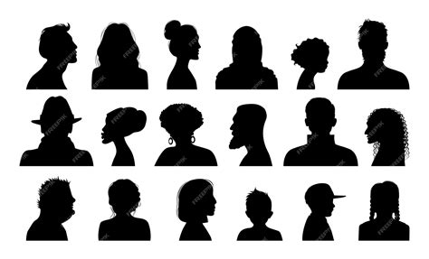 Premium Vector Face Silhouettes Heads In Profile Sides Man And Woman