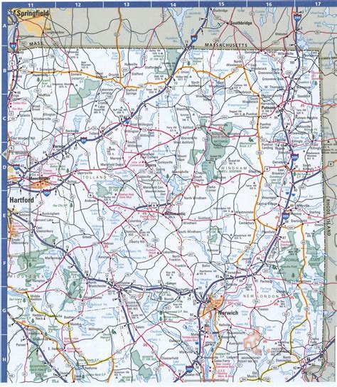 Map Of Connecticut Easternfree Highway Road Map Ct With Cities Towns