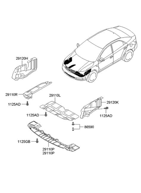 H Genuine Kia Panel Under Cover Rh