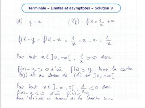 Les Limites Et Asymptotes De Fonctions Exo Vid O Dailymotion