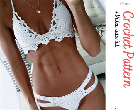 Crochet Bikini Pdf Pattern With Hidden Elastic How To Make Crochet Swimwear Etsy