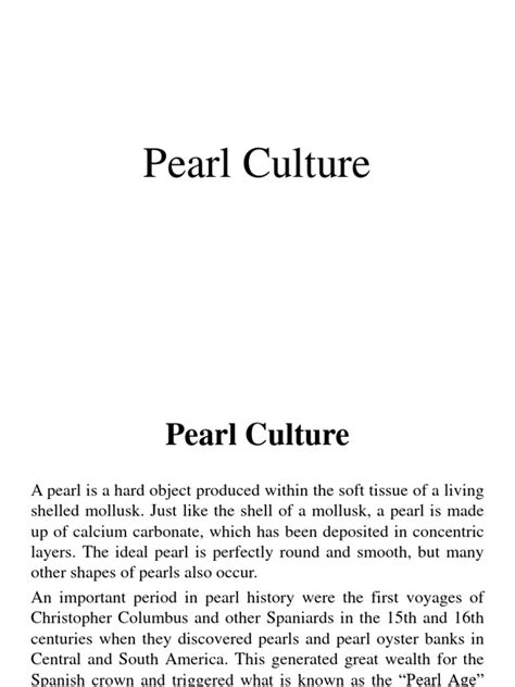 Pearl Culture Pdf Pearl Oyster