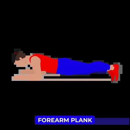 Best Man Doing Forearm Plank Exercise Illustration download in PNG ...