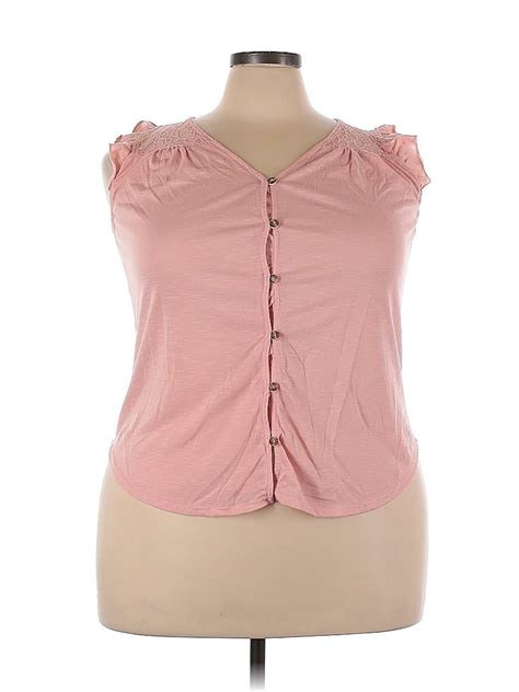 No Boundaries 100 Polyester Pink Sleeveless Blouse Size 3x Plus 36