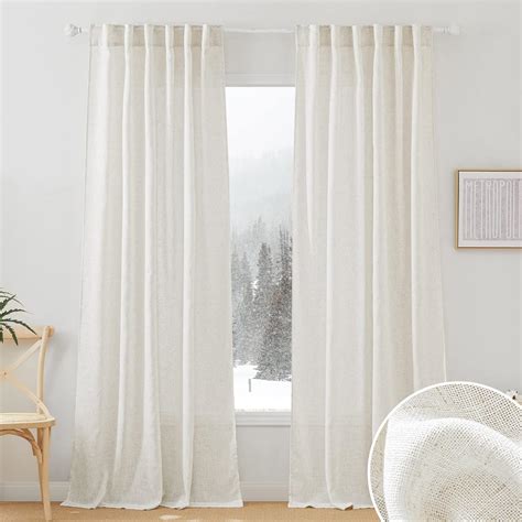 Amazon Ryb Home Semi Sheer Curtains Linen Blend Privacy Curtains